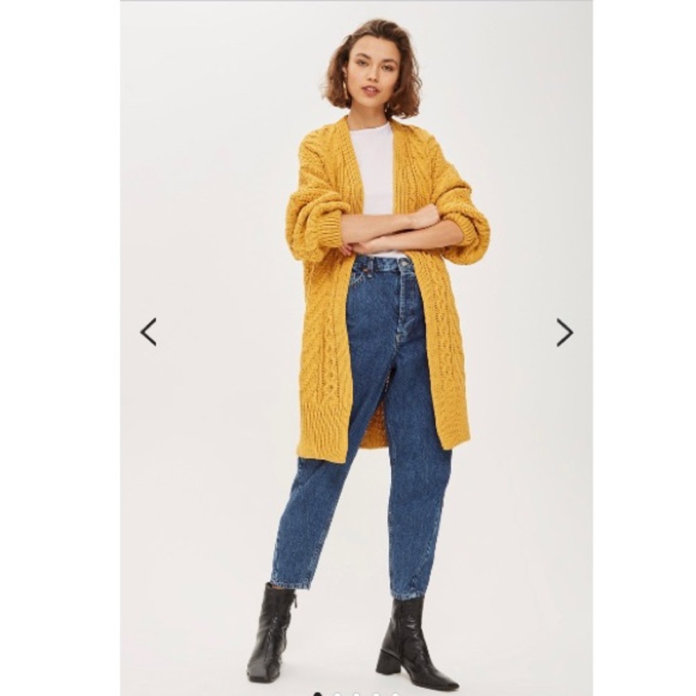 TOPSHOP Cable Knit Longline Cardigan